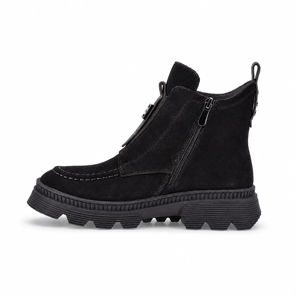 Ghete dama casual Anna Viotti piele intoarsa D125-5J330-R01B maro