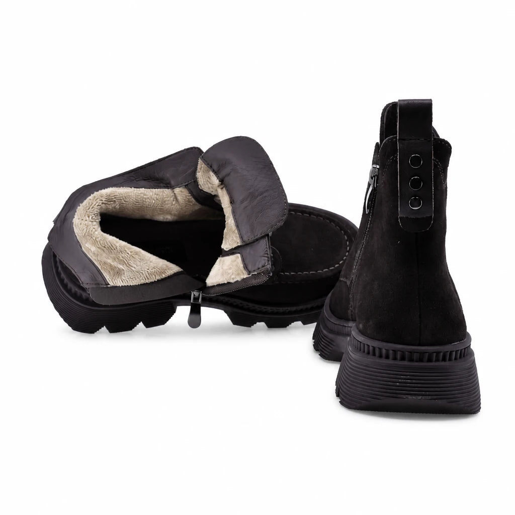 Ghete dama casual Anna Viotti piele intoarsa D125-5J330-R01B maro