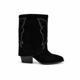 Cizme Dama Casual Anna Viotti Piele Intoarsa D115-2380-29R-01 negre