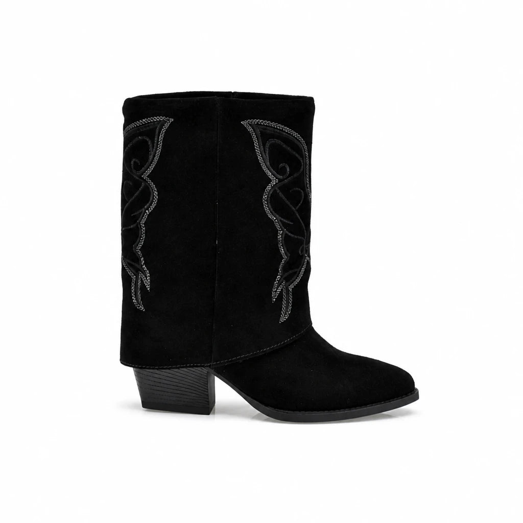 Cizme Dama Casual Anna Viotti Piele Intoarsa D115-2380-29R-01 negre