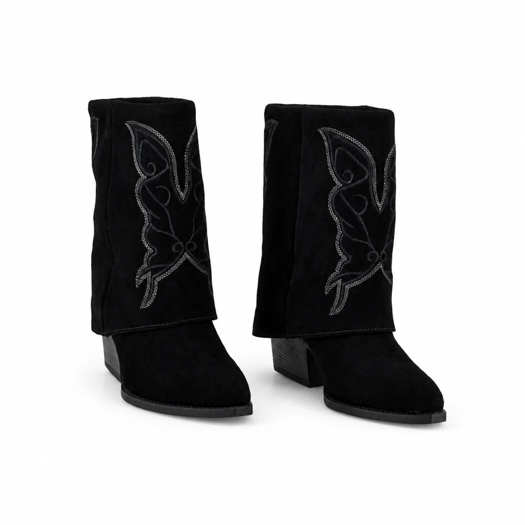 Cizme Dama Casual Anna Viotti Piele Intoarsa D115-2380-29R-01 negre