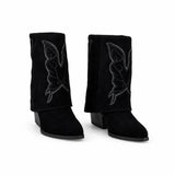 Cizme Dama Casual Anna Viotti Piele Intoarsa D115-2380-29R-01 negre