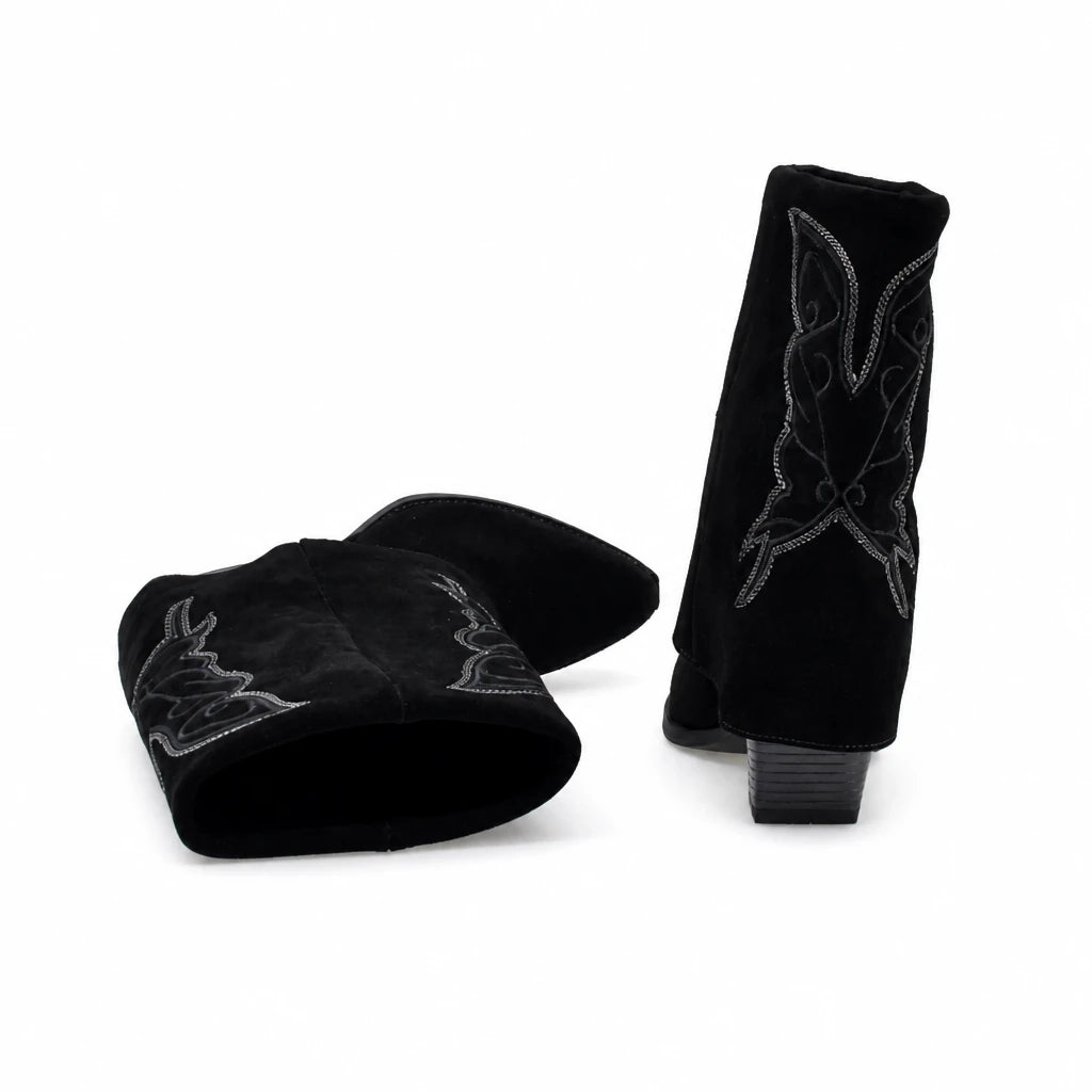 Cizme Dama Casual Anna Viotti Piele Intoarsa D115-2380-29R-01 negre
