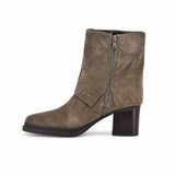 Botine dama casual Anna Viotti piele intoarsa D115-80935-05R kaki