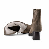 Botine dama casual Anna Viotti piele intoarsa D115-80935-05R kaki