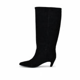 Cizme dama elegante Anna Viotti piele intoarsa D115-X20257-10R negre
