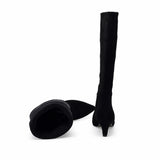 Cizme dama elegante Anna Viotti piele intoarsa D115-X20257-10R negre