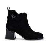 Botine dama elegante Anna Viotti piele intoarsa D125-5J187-B01 negre