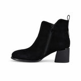 Botine dama elegante Anna Viotti piele intoarsa D125-5J187-B01 negre