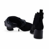 Botine dama elegante Anna Viotti piele intoarsa D125-5J187-B01 negre