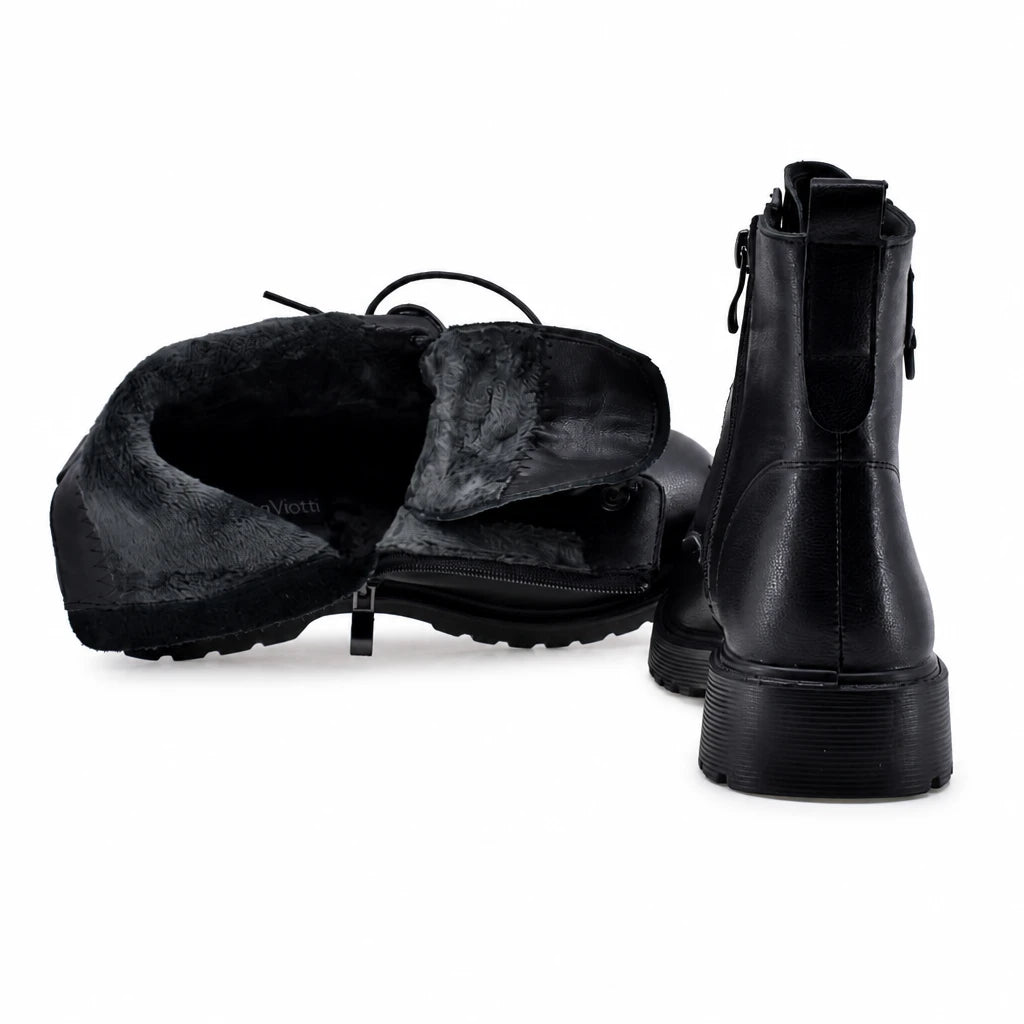 Ghete dama casual Anna Viotti piele naturala D111-2E18520-1 negre