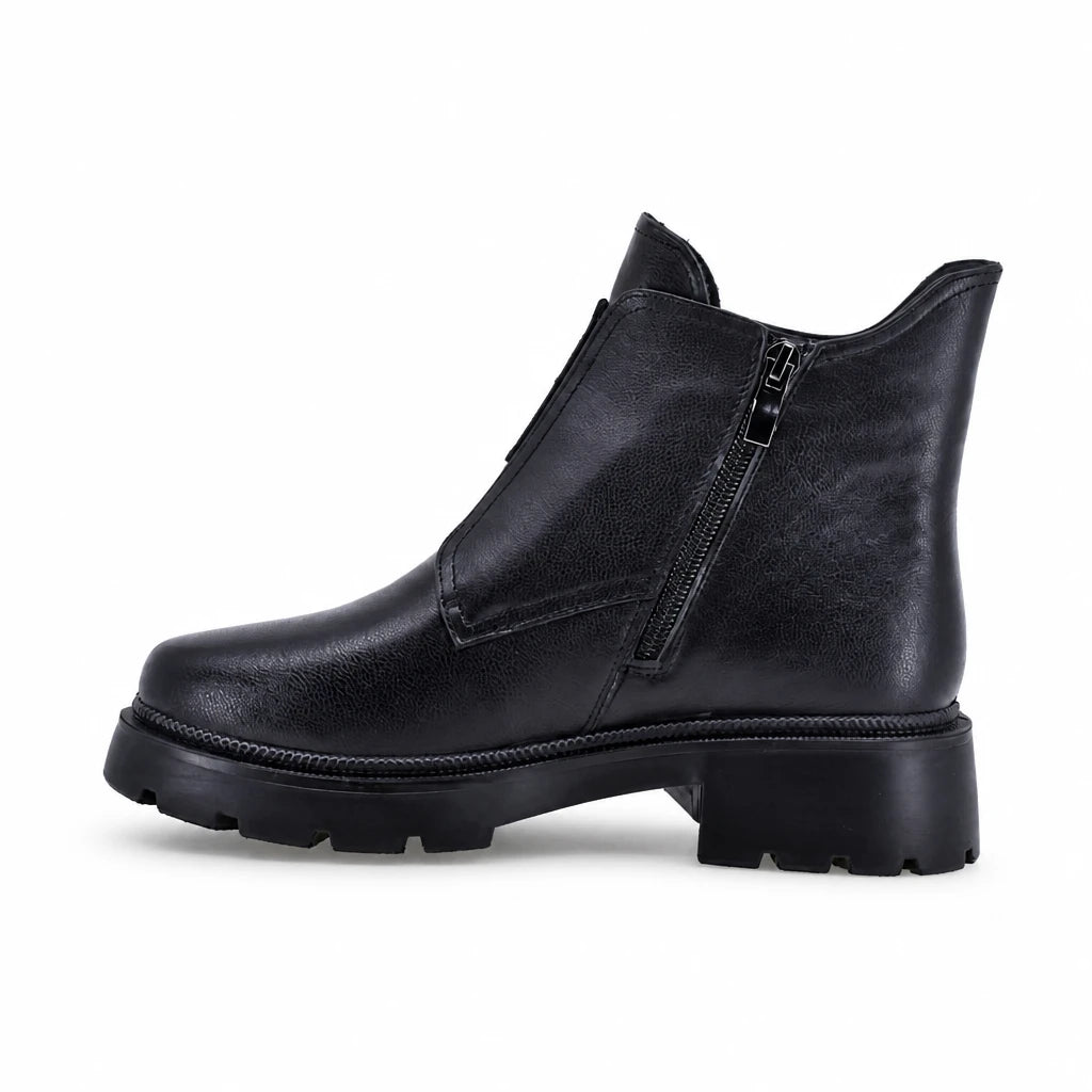 Ghete dama casual Anna Viotti piele naturala D111-3E10656-1 negre