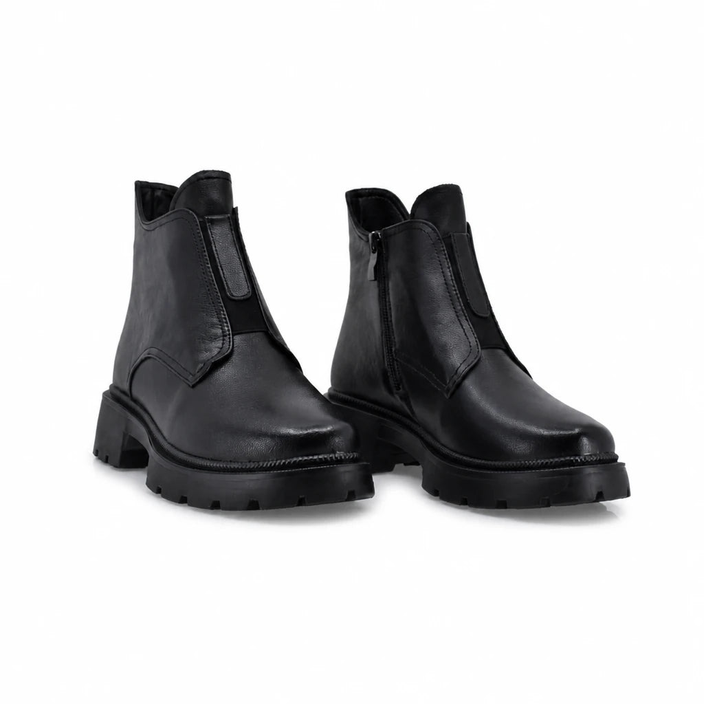Ghete dama casual Anna Viotti piele naturala D111-3E10656-1 negre