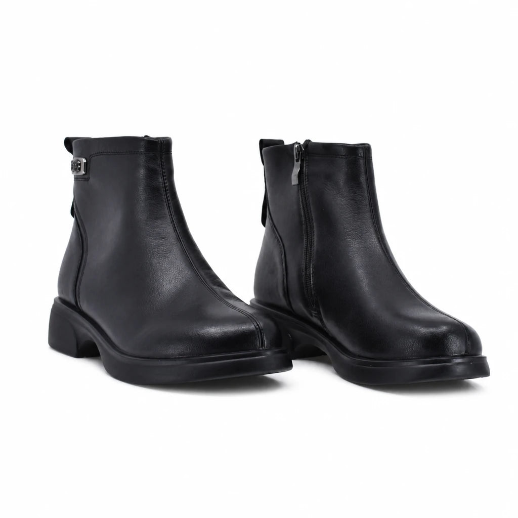 Ghete dama casual Anna Viotti piele naturala D111-5E05869-1 negre