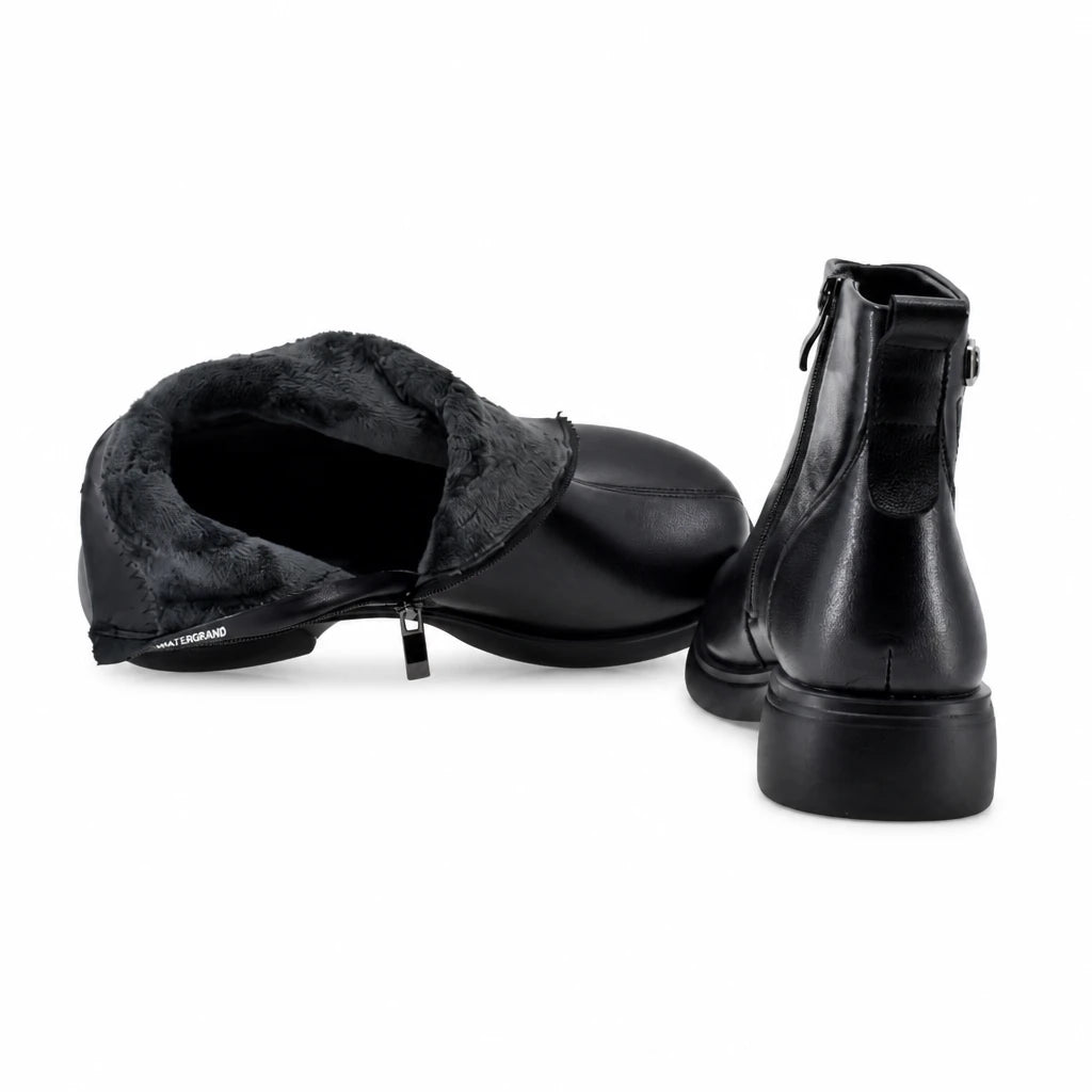 Ghete dama casual Anna Viotti piele naturala D111-5E05869-1 negre