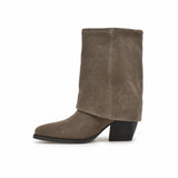Cizme Dama Casual Anna Viotti Piele Intoarsa D115-2380-29R-02 kaki