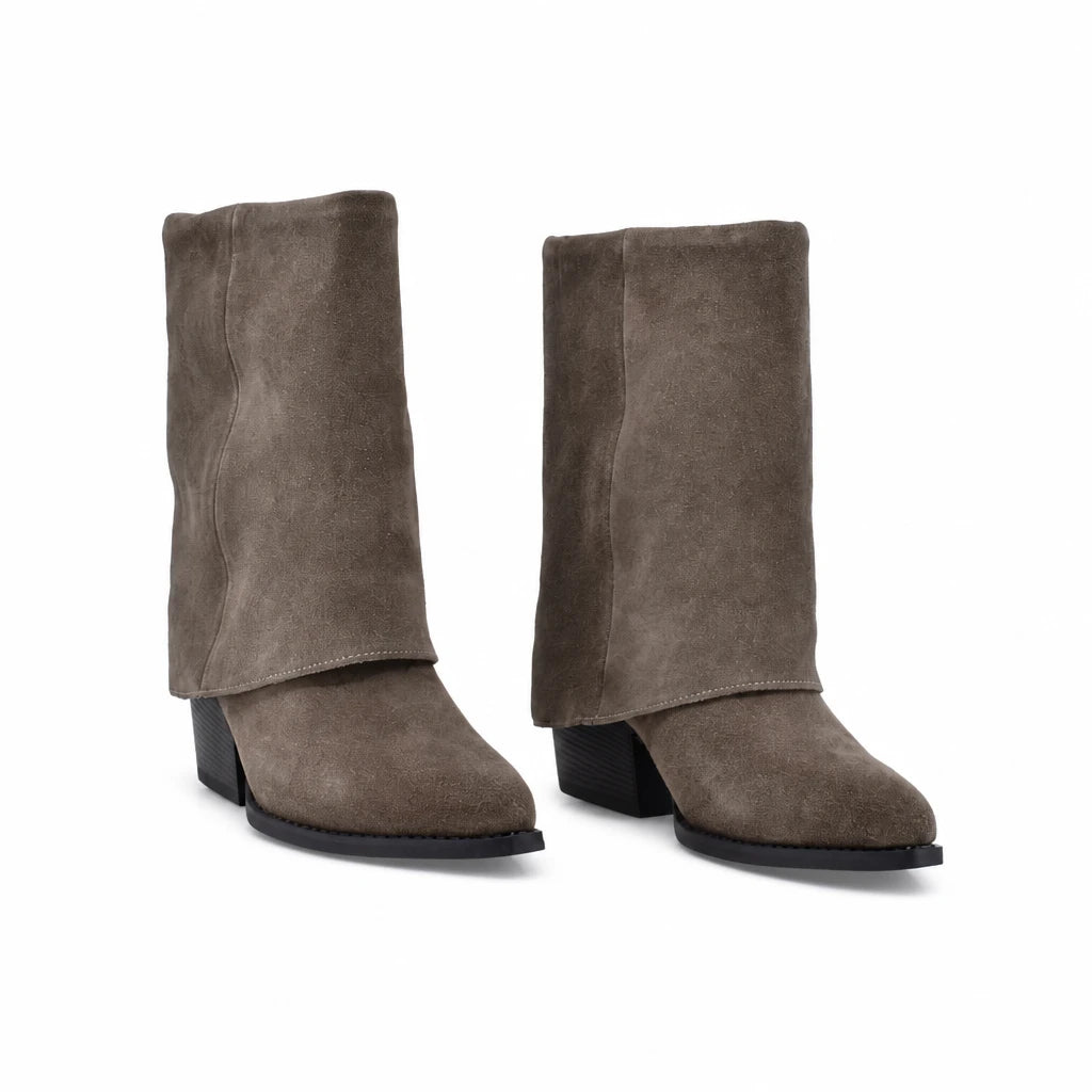 Cizme Dama Casual Anna Viotti Piele Intoarsa D115-2380-29R-02 kaki