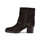Botine dama casual Anna Viotti piele intoarsa D115-80935-05R maro