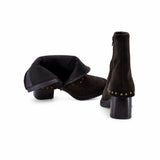 Botine dama casual Anna Viotti piele intoarsa D115-80935-05R maro