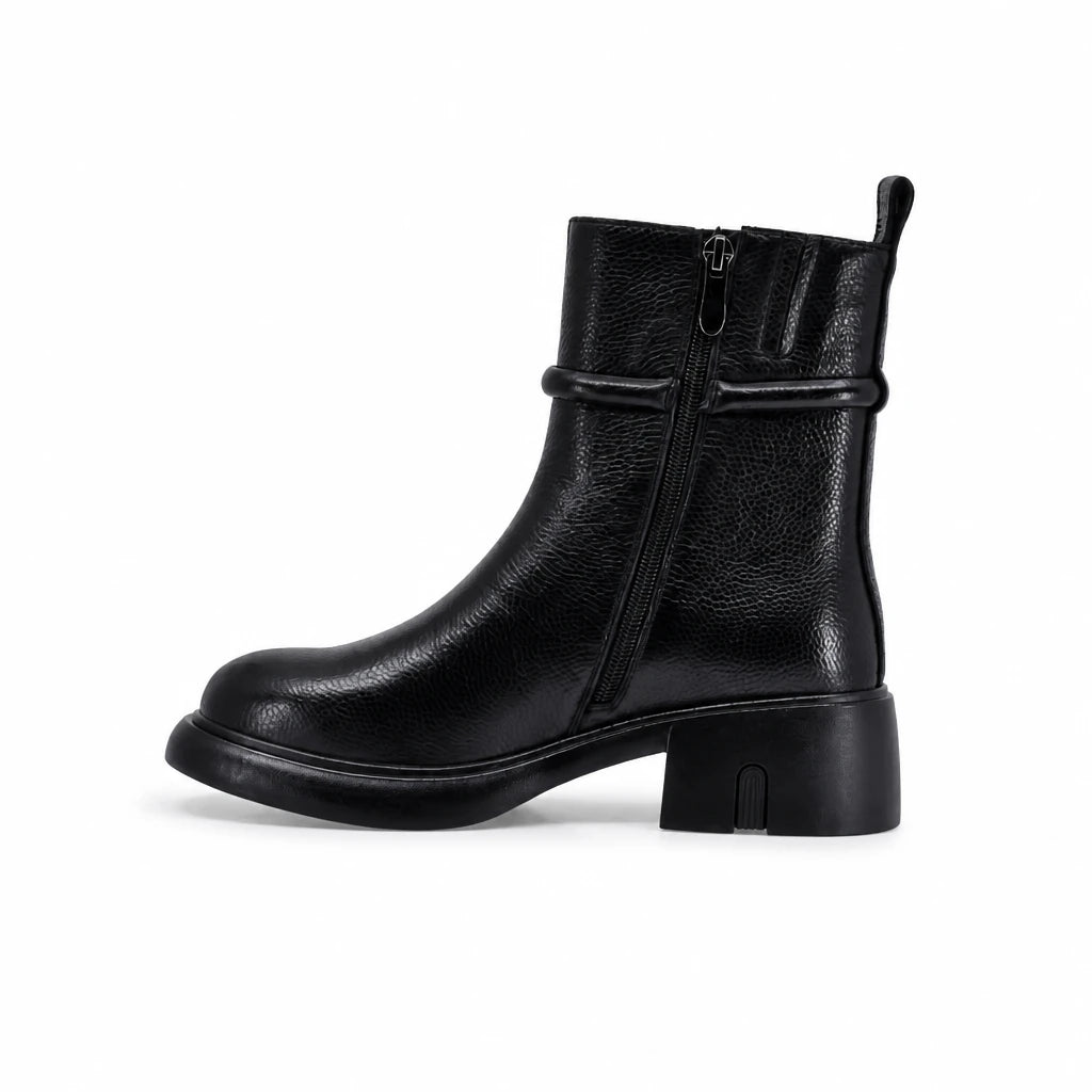 Ghete dama casual Anna Viotti piele naturala D123-Y765-6A730-N253 negre