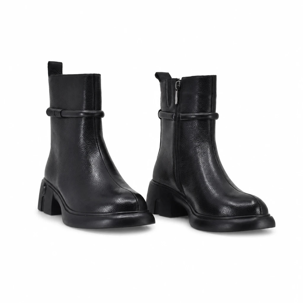 Ghete dama casual Anna Viotti piele naturala D123-Y765-6A730-N253 negre