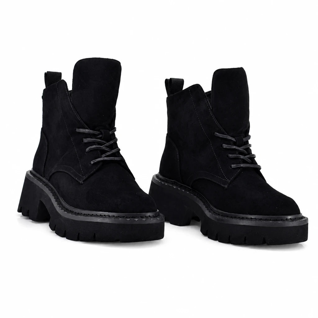 Ghete dama casual Anna Viotti piele intoarsa D123-Y777-4A780-Y36 negre