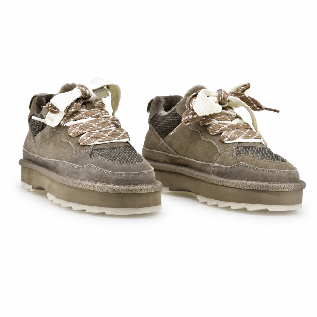 Pantofi Dama Casual Anna Viotti Piele Intoarsa D113-2682 kaki