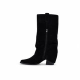 Cizme Dama Casual Anna Viotti Piele Intoarsa D115-138830-14R negre