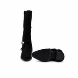 Cizme Dama Casual Anna Viotti Piele Intoarsa D115-138830-14R negre