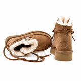 Ghete dama casual Anna Viotti piele intoarsa D121-DS4256C camel