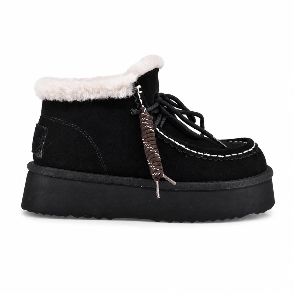 Ghete dama casual Anna Viotti piele intoarsa D121-DS5228 negre
