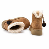 Ghete dama casual Anna Viotti piele intoarsa D121-DS5382A camel