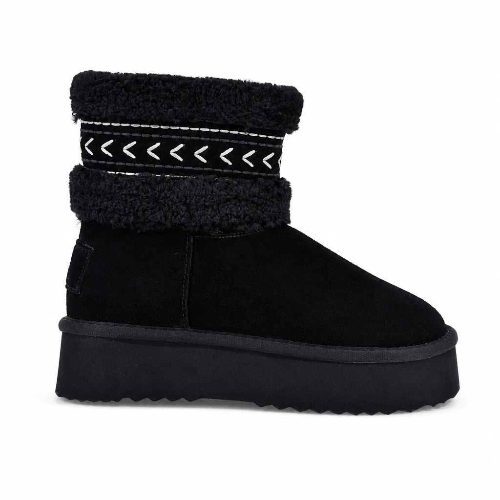 Ghete dama casual Anna Viotti piele intoarsa D121-LB9713 negre