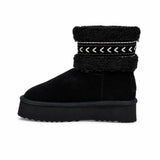 Ghete dama casual Anna Viotti piele intoarsa D121-LB9713 negre