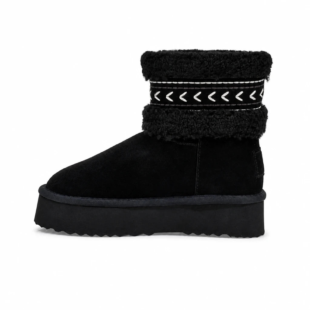 Ghete dama casual Anna Viotti piele intoarsa D121-LB9713 negre
