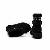 Ghete dama casual Anna Viotti piele intoarsa D121-LB9713 negre