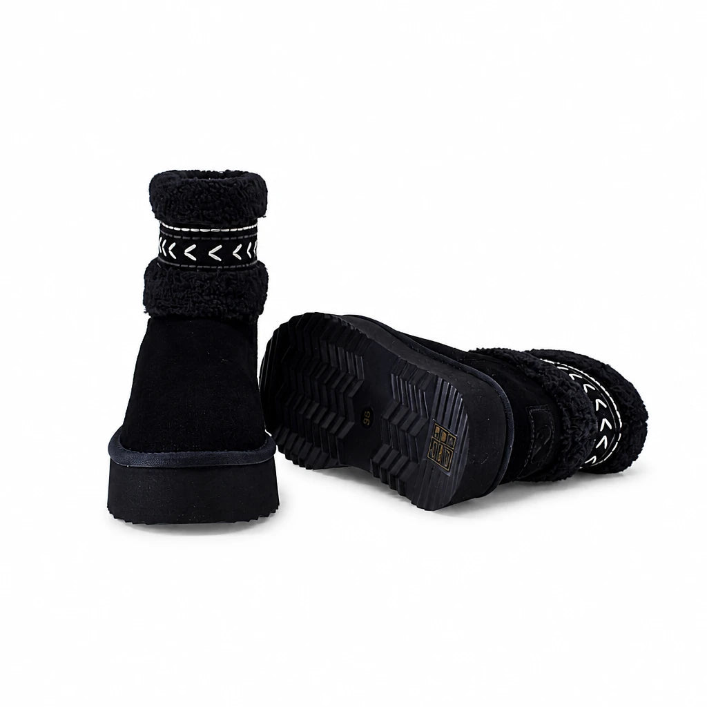 Ghete dama casual Anna Viotti piele intoarsa D121-LB9713 negre