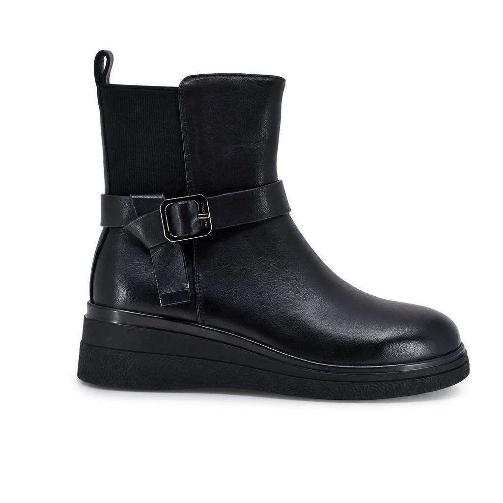 Ghete dama casual Anna Viotti piele naturala D125-5J197-B05A negre