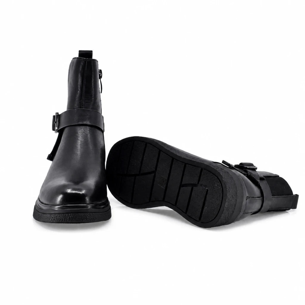 Ghete dama casual Anna Viotti piele naturala D125-5J197-B05A negre