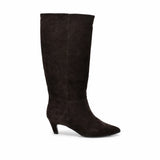 Cizme dama elegante Anna Viotti piele intoarsa D115-X20257-10R maro