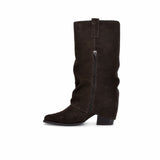 Cizme Dama Casual Anna Viotti Piele Intoarsa D115-138830-14R maro