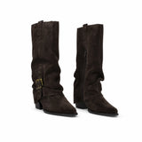 Cizme Dama Casual Anna Viotti Piele Intoarsa D115-138830-14R maro