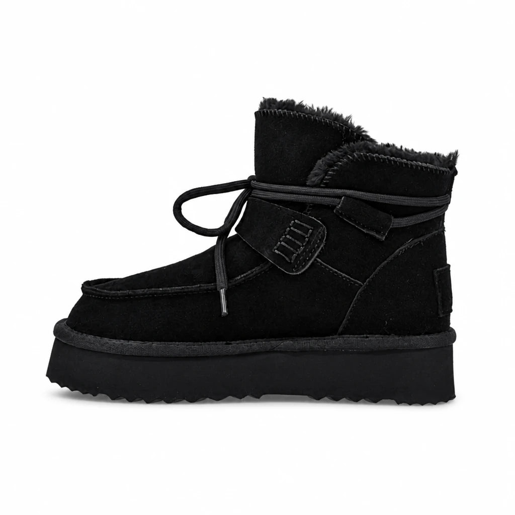 Ghete dama casual Anna Viotti piele intoarsa D121-DS4256C negre