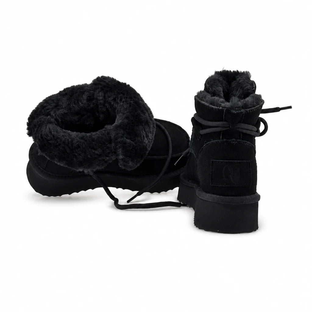 Ghete dama casual Anna Viotti piele intoarsa D121-DS4256C negre