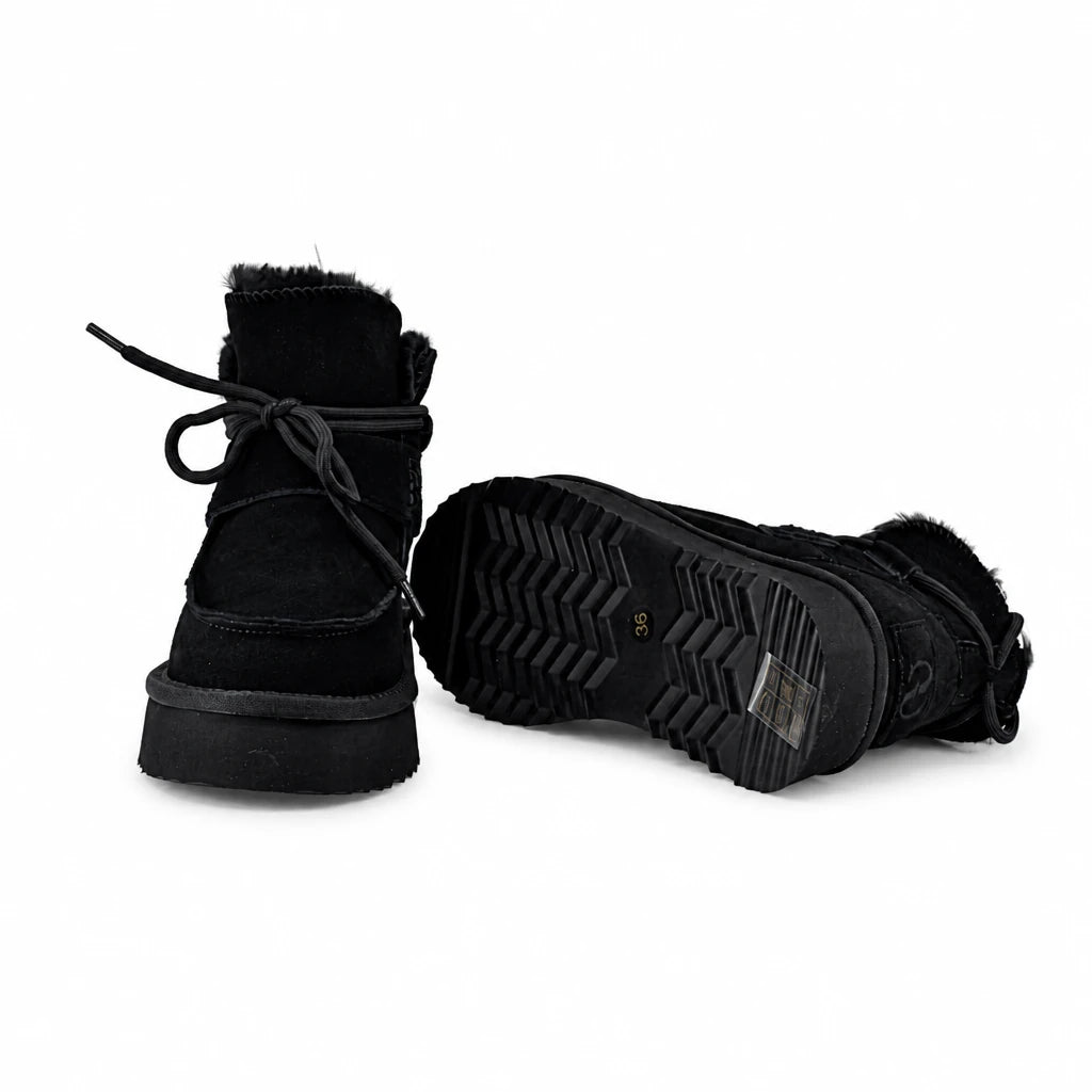 Ghete dama casual Anna Viotti piele intoarsa D121-DS4256C negre
