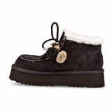 Ghete dama casual Anna Viotti piele intoarsa D121-DS5228 maro