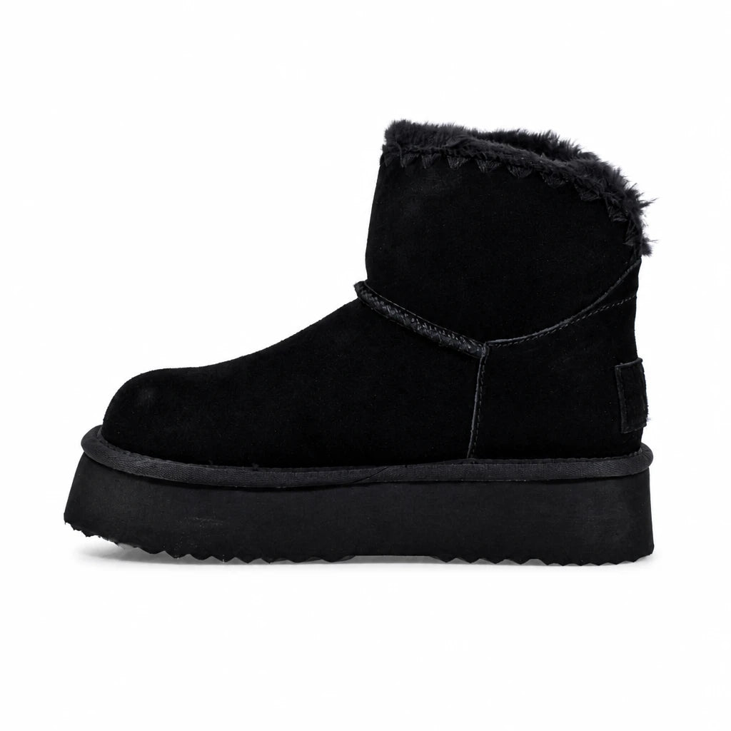 Ghete dama casual Anna Viotti piele intoarsa D121-DS5382A negre