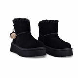 Ghete dama casual Anna Viotti piele intoarsa D121-DS5382A negre