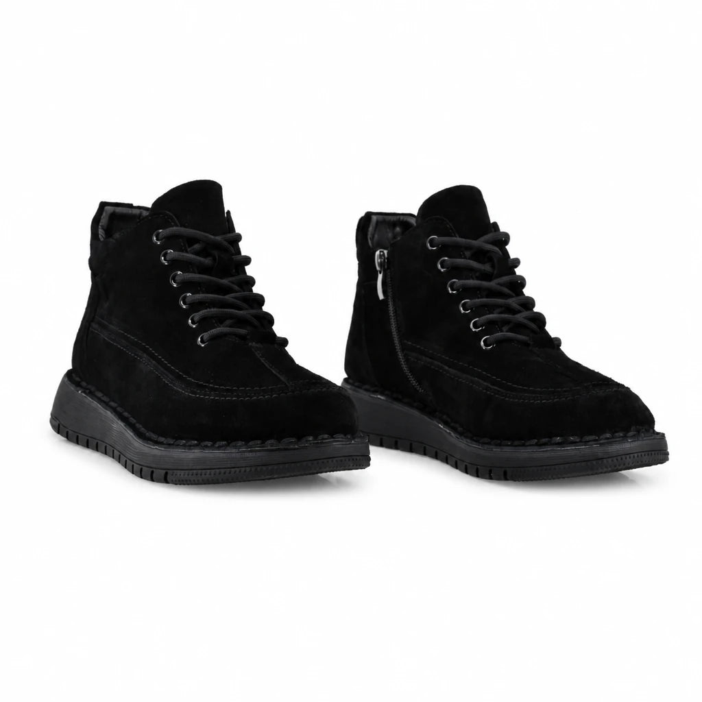Ghete dama casual Anna Viotti piele intoarsa D111-G26AW-4-1 negre