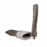 Cizme dama elegante Anna Viotti piele intoarsa D115-X20257-10R kaki